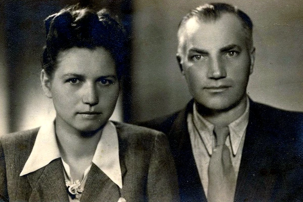 Jan Grodzki z drugą żoną